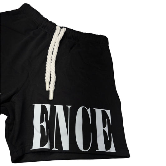 L'ESSENCE Customized Black Shorts With Thick Drawstrings. - L'ESSENCE