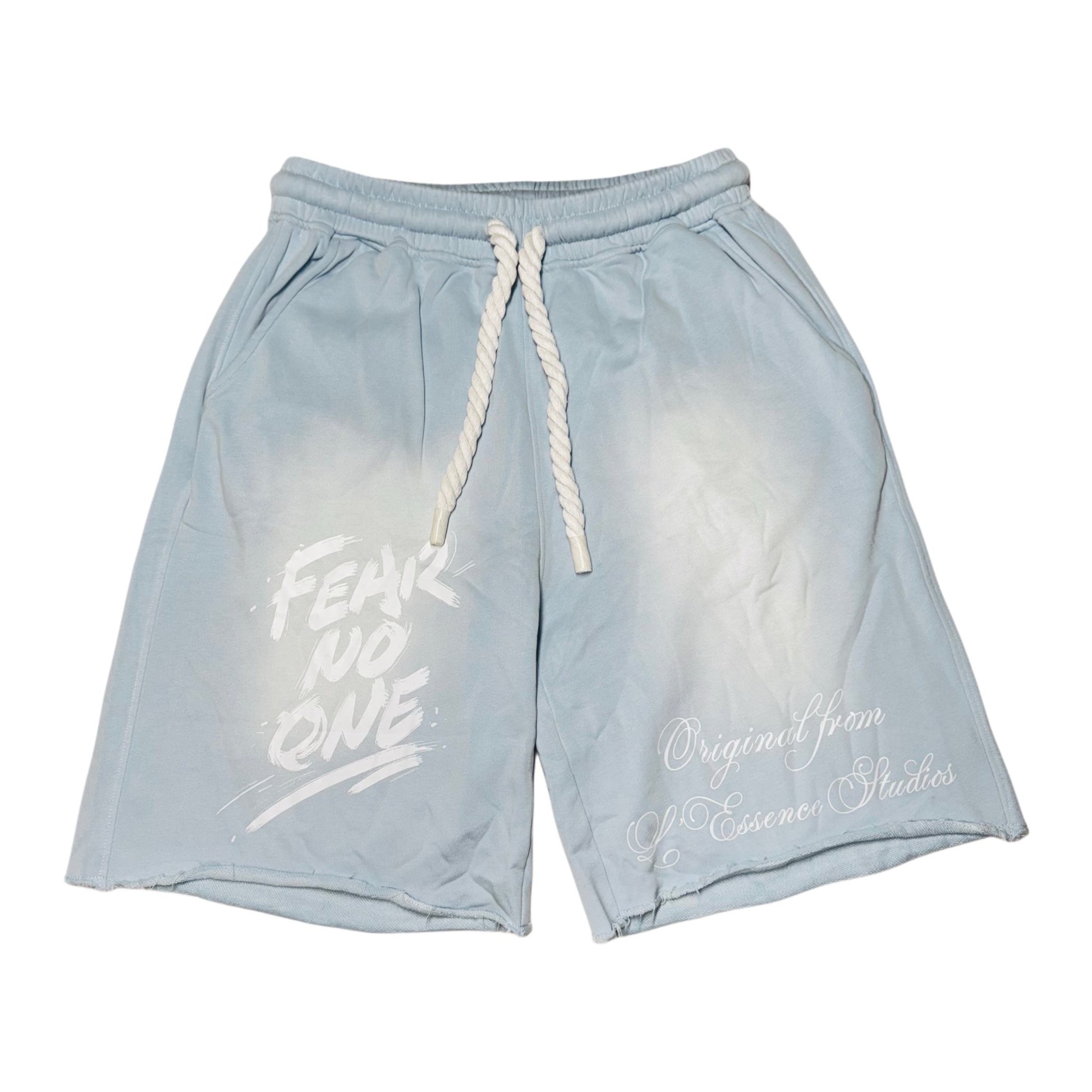 L'ESSENCE Customized Light Blue Washed Shorts - L'ESSENCEL'ESSENCE Customized Light Blue Washed Shorts