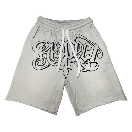 L'ESSENCE Custom Washed Grey Shorts With Thick Drawstrings. - L'ESSENCE